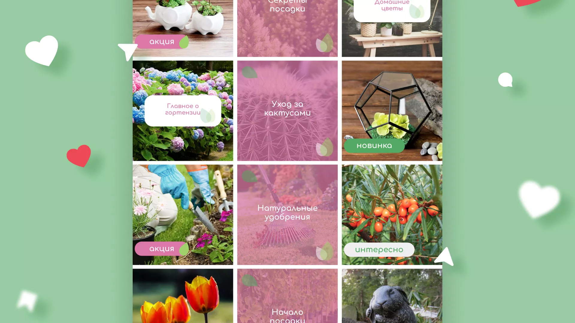 Разработка оформления профиля Instagram для магазина «Floraint» в Котово